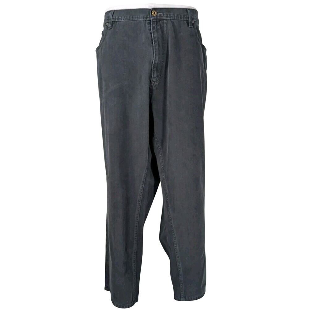 Sean John Mens Black Denim Jeans 48x28 Baggy Hip Hop Y2K Wide Straight Leg